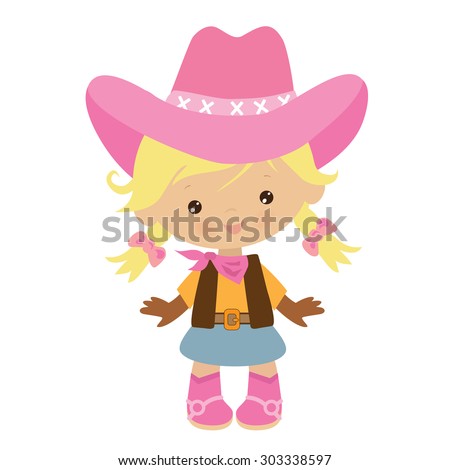 Cowgirl Vector Illustration Stock Vector 303338594 - Shutterstock