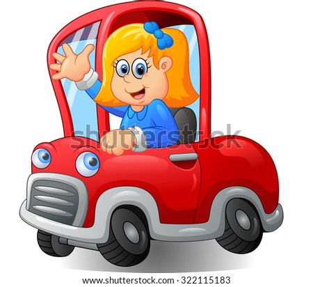 Clipart Illustration Man Driving Red Race Stock Illustration 20743 ...