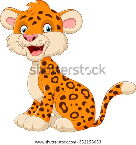 Cute Cheetah Cartoon Stock Vector 140164108 - Shutterstock