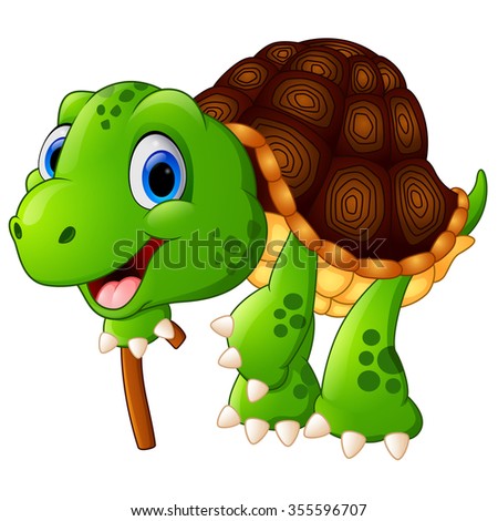 Cute Cartoon Turtle Set Standing Walking Stock Vector 499731283 ...