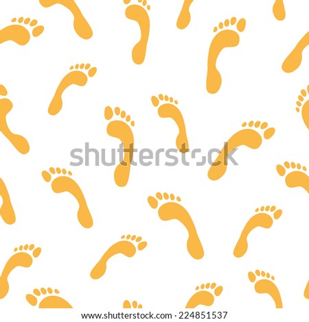 Seamless Baby Footprint Background Vector Illustration Stock Vector