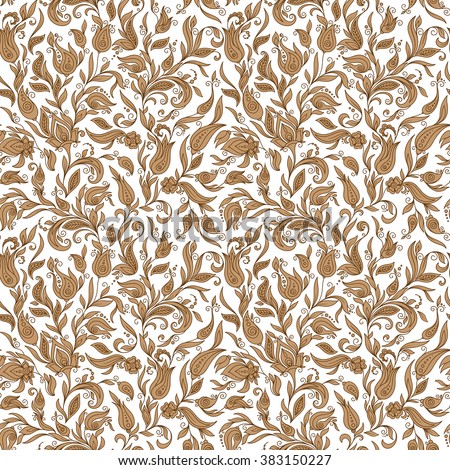 Vector Set Floral Elements Seamless Pattern Stock Vector 115617625 ...