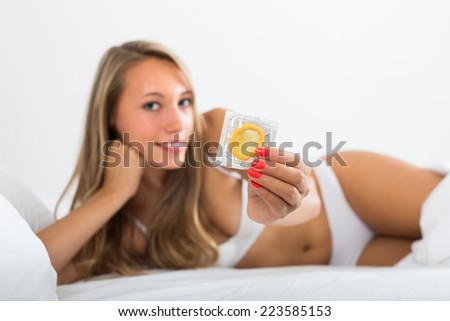 Girl Licks Eggs Fellow Sitting On Bed
