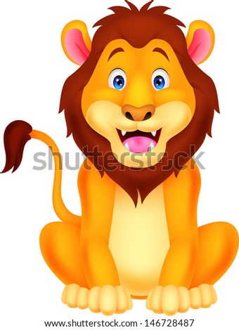 Cute Lion Cartoon Stock Vector 145679468 - Shutterstock