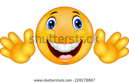 Cute Emoticon Waving Hand Stock Illustration 128524034 - Shutterstock