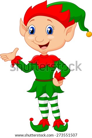 Cute Happy Looking Christmas Elf Stock Vector 159406286 - Shutterstock