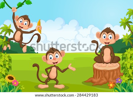 Cartoon Monkey Presenting Stock Vector 215673700 - Shutterstock