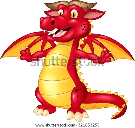 Illustration Cute Cartoon Baby Dragon Pointing Stock Vector 64084735 ...