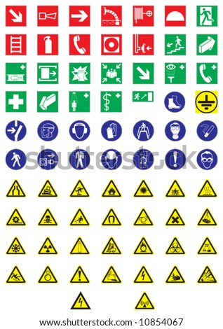 Big Sign Collection Traffic Work Safety Stock Vector 29521201 ...