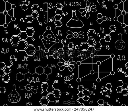 Physics Chemistry On Green Blackboard Vector Stock Vector 80712385 ...