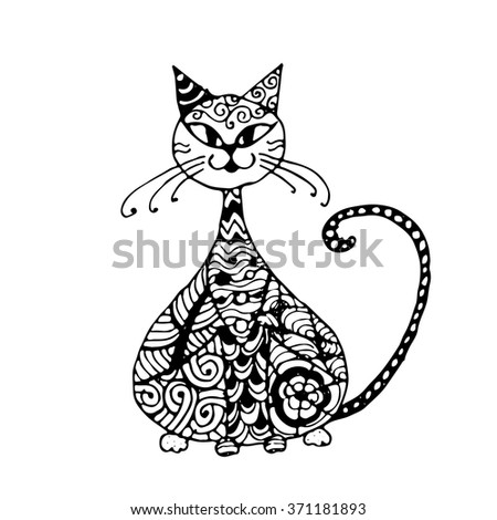Black Cats Zentangle Style Your Design Stock Vector 378578815 ...