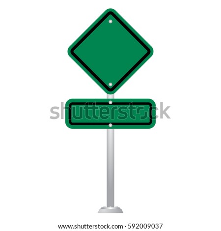 Blank Road Sign On Blue Sky Stock Vector 112318502 - Shutterstock