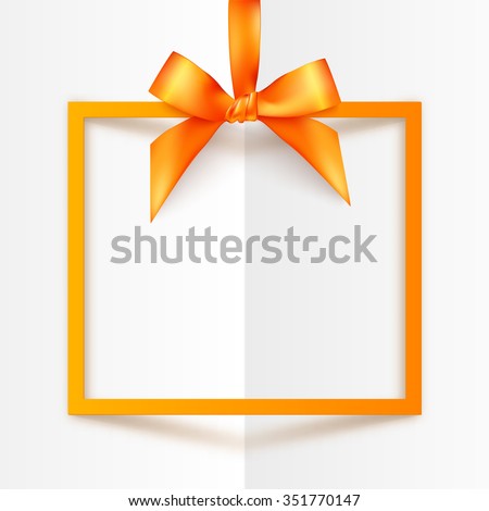 Orange Vector Gift Box Frame Silky Stock Vector 338175836 ...