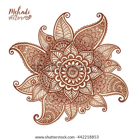  Henna  Mehndi  Doodles Abstract Floral Paisley Stock Vector 