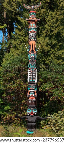 Lively Historic Totem Poles By Ancient Stock Photo 33660427 - Shutterstock