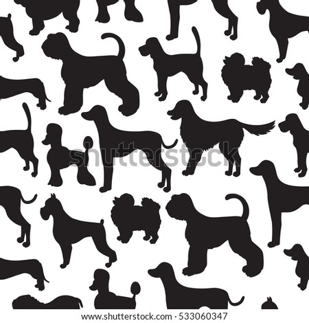 awesome set seamless pattern dog silhouettes stock vector awesome set seamless pattern dog silhouettes stock vector