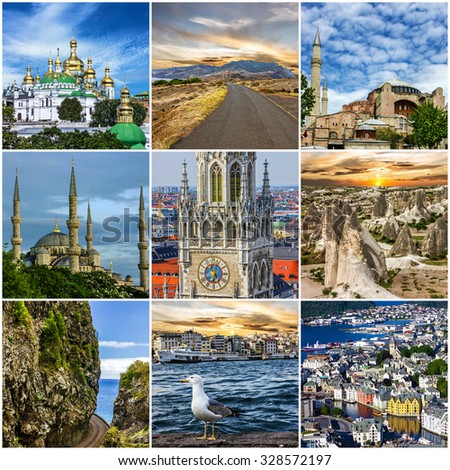 Travel Collage European Landmarks Portugal Madeira Istanbul Turkey Cappadocia Travel Collage European Landmarks Portugal Madeira Istanbul Turkey Cappadocia
