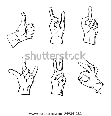 Sign Language Hand Signing Stock Vector 624135 - Shutterstock