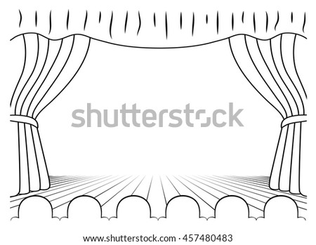 Theater Stage Vector Sketch Stock Vector 182550266 - Shutterstock