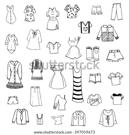 Vector Set Hand Drawn Doodles Womens Stock Vector 347472242 - Shutterstock