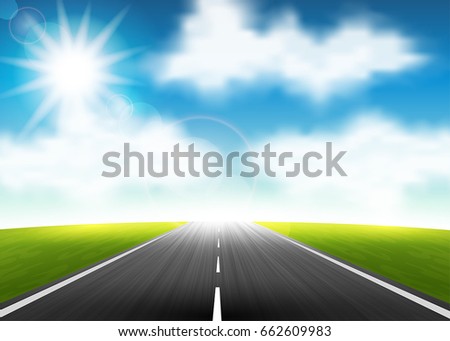 Vector Illustration Sun Blue Sky Stock Vector 131605901 - Shutterstock