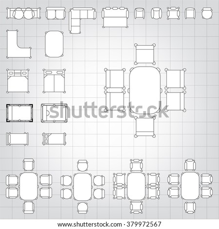 Living Room Furniture Top View Collection Stock Illustration 358676726 ...