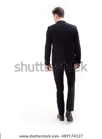 Back View Business Man Holding Briefcase Stock Photo 115315960 ...