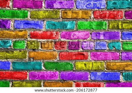 Rainbow Colourful Brick Wall Background Stock Photo 83239696 - Shutterstock