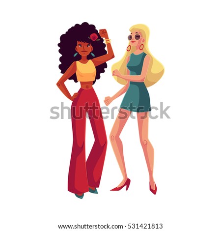 Red Haired Man Blond Woman 1970s Stock Vector 544869283 - Shutterstock