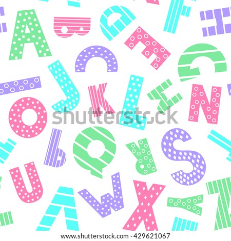 Cartoon Alphabet Eyes Lashes On White Stock Vector 425717755 - Shutterstock