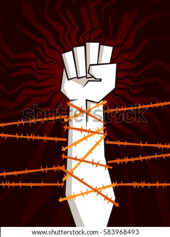 Clenched Fist Vector Illustration Resistance Revolution Stock Vector