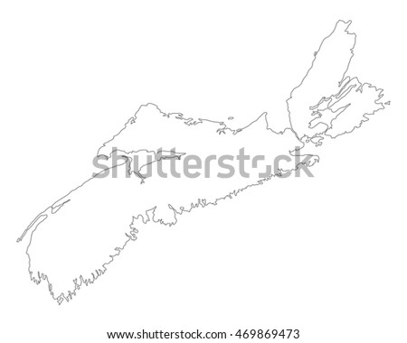 Vector Map Nova Scotia Outline Map Stock Vector 418083169 - Shutterstock