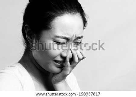 Girl Crying Hand Covering Face Stock Photo 151057004 - Shutterstock