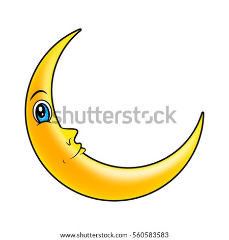 Crescent Moon Silhouette Vector Symbol Icon Stock Vector 560583604