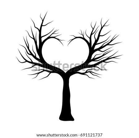 Tree Like Heart Realistic Sketch Not Stock Vector 70348678 - Shutterstock