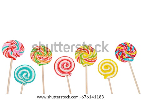 Holiday Candy Swirl Lollipops Line On Stock Photo 21630700 - Shutterstock