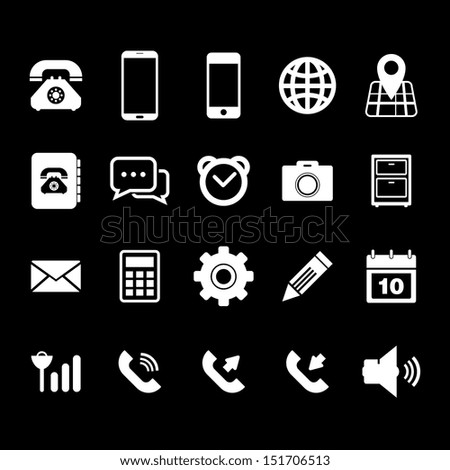 Phone Icon Set Stock Vector 153113099 - Shutterstock