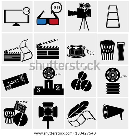 Cinema Icons Stock Vector 94304236 - Shutterstock