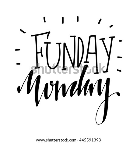 Funday Sunday Hand Drawn Lettering Typographic Stock 