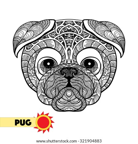 Zentangle Stylized Doodle Vector American Bulldog Stock ...