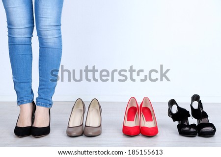 Family Legs Feet Standing Together Woman Stock Photo ...
