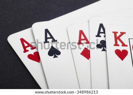 Poker royal flush on the table