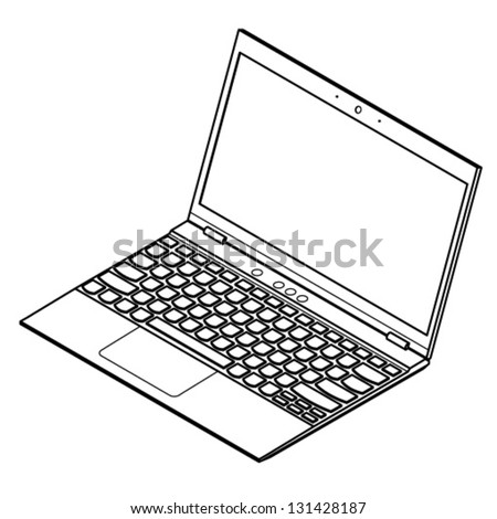 Laptop Bw Stock Illustration 110815616 - Shutterstock