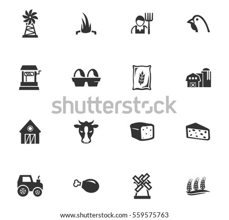 Farm Icons Stock Vector 99700556 - Shutterstock