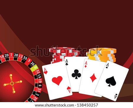 Poker Cards Chips Grunge Background Stock Vector 103074221 - Shutterstock