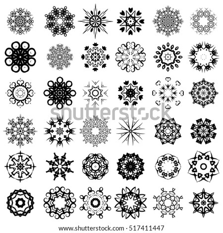 vector set different tribal rosettes tattoo stock vector 521089156 vector set different tribal rosettes tattoo stock vector 521089156