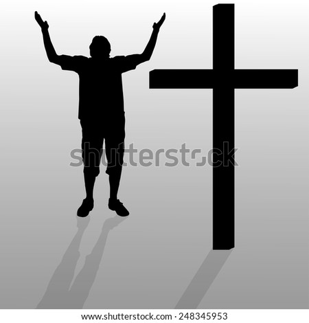 Jesus Christ Crucifiction Silhouette Stock Vector 88021189 - Shutterstock