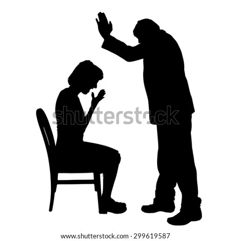 Vector Silhouette Couple Who Argue Against Stock Vector 299618606 ...