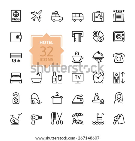 Outline Web Icons Set Building Construction Stock Vector 262124450 ...