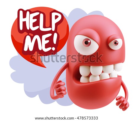 3d Rendering Angry Character Emoji Saying Stock Illustration 478570387 ...